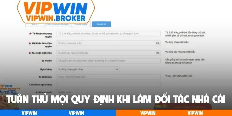 Tuân thủ mọi quy định khi làm đối tác nhà cái